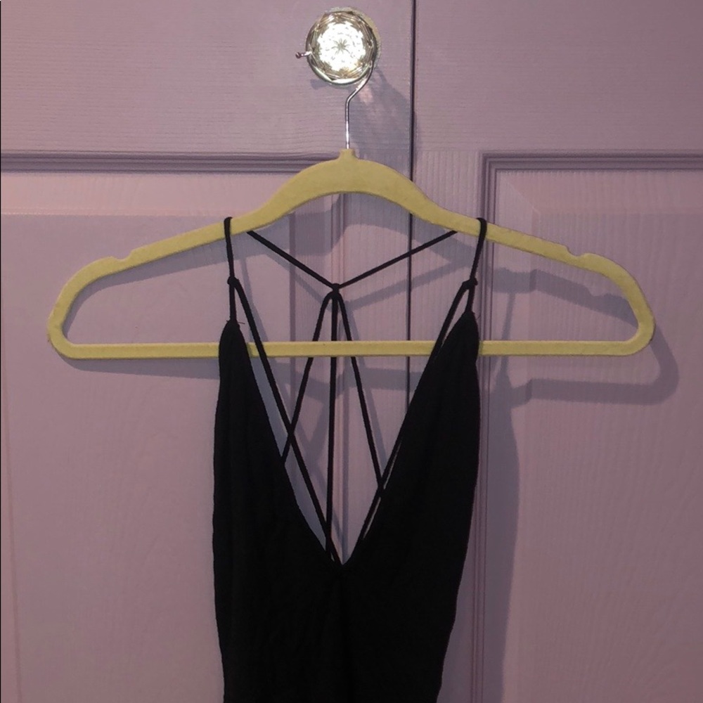 Black strappy bodysuit